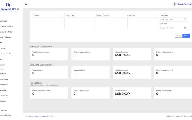 Nation's Subscription Management System
